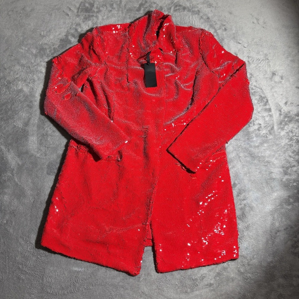 h:ours Trixy Sequin Blazer Dress in Red Gaga from REVOLVE. Size XS NWT Read Des